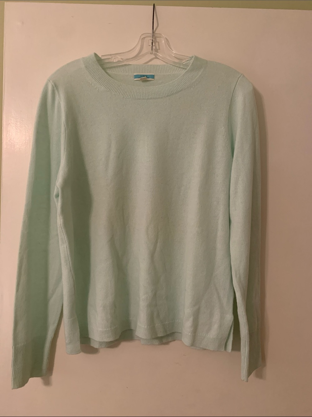 J. Crew Light Mint Green Crewneck Cashmere Sweater